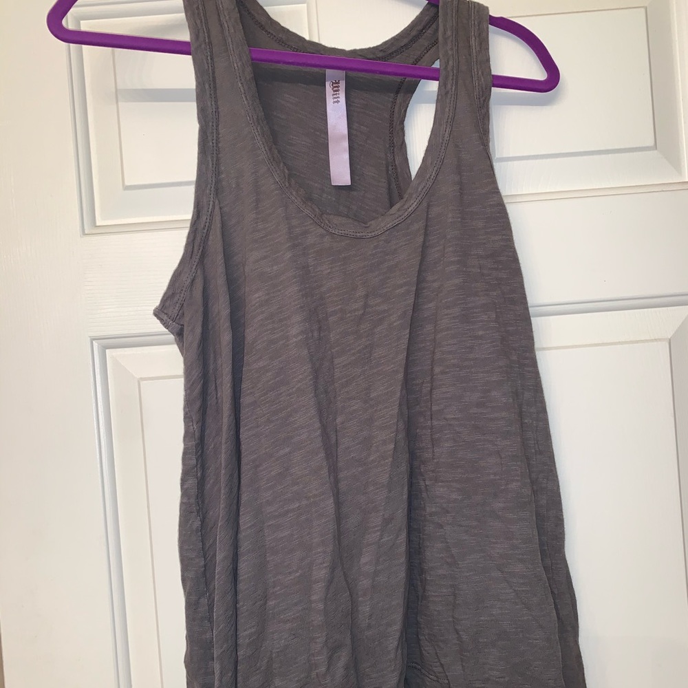 Anthropologie wilt green/gray tank